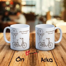 Özel Tasarım Bisiklet Figürlü Kupa