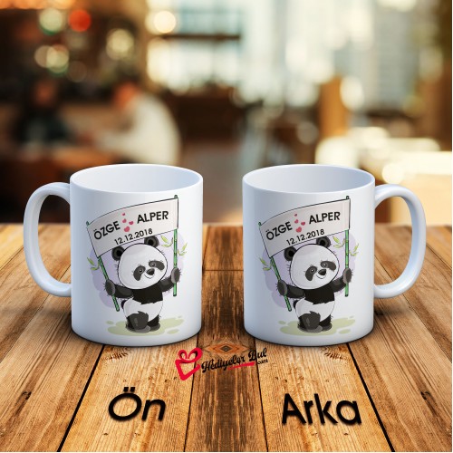 Özel Tasarım Sevimli Panda Figürlü Kupa